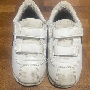 Used Kids/Toddlers White Velcro Nike Cortez Size 8C